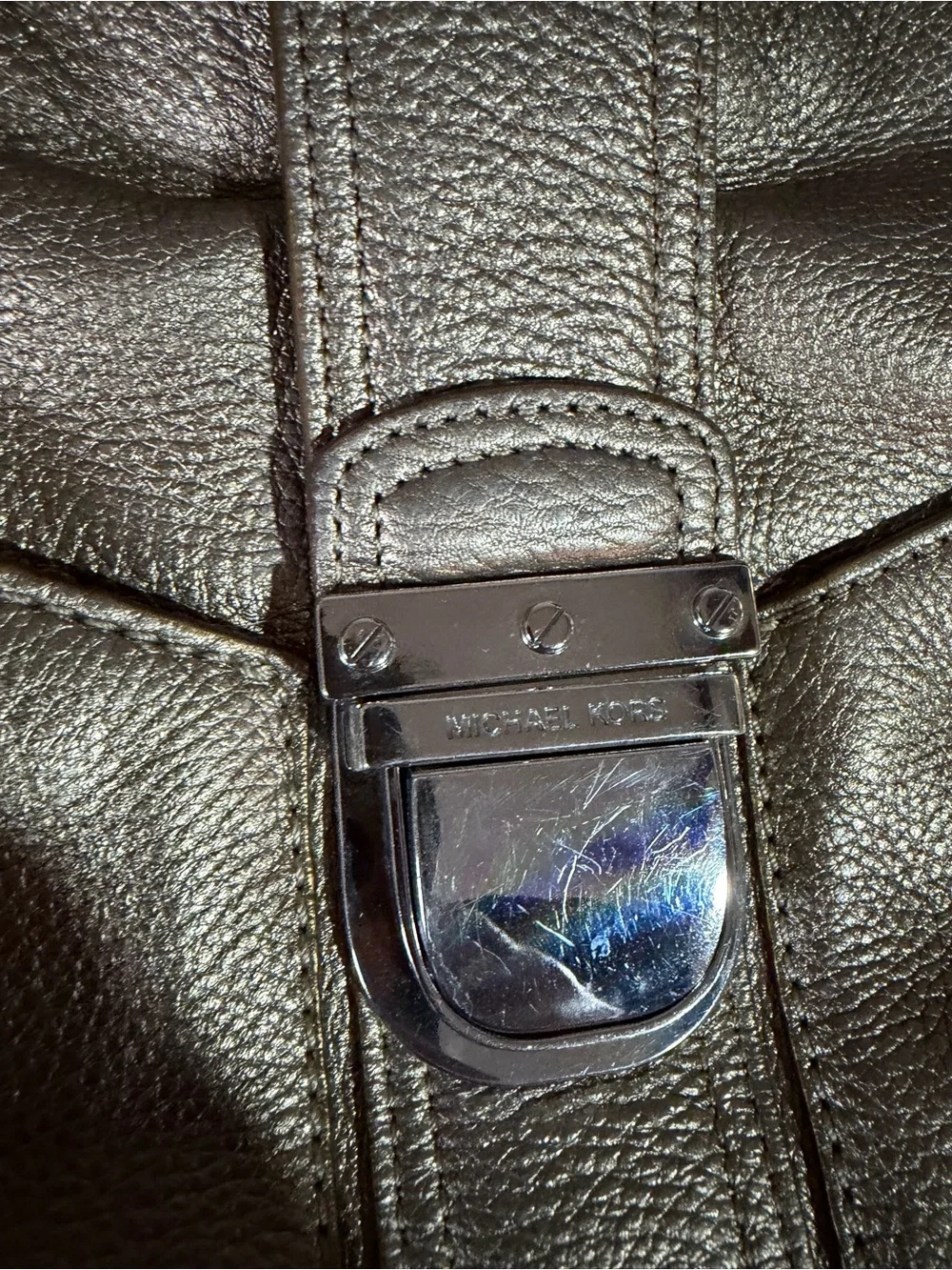 Metallic Taupe Crossbody Bag - Women